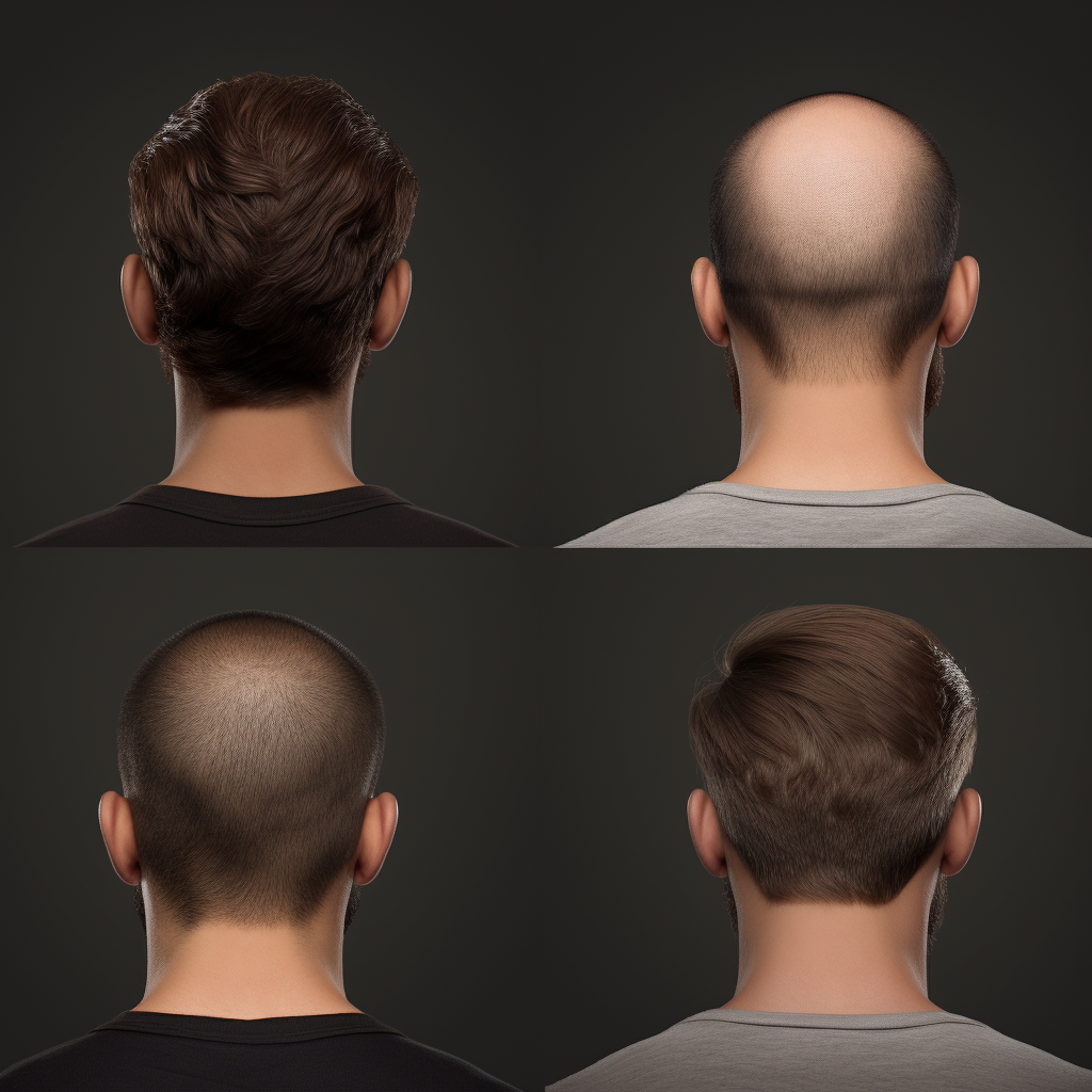 500 Grafts Hair Transplant showing detailed hair growth, incorporating various shades of brown.