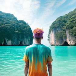 Hair Transplant Thailand Cost with tropical colors to hint at the location.