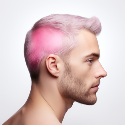 3500 Grafts Hair Transplant process, featuring a healthy, vibrant scalp in hues of pink.